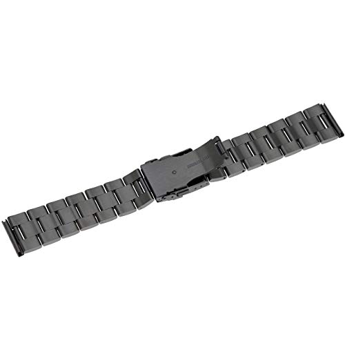 Kai Tian Brushed Polished Metal Watch Bands For Men Women 20Mm Stainless Steel Watch Strap Tapered Replacement Bracelet Adjustable Sport Wristband Black #TOP4