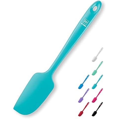 DI ORO Mini Spatula - Small Spatulas Silicone Heat-Resistant up to 600°F - Silicone Kitchen Scraper for Baking & Cooking BPA Free - Mixing Spatula Dishwasher Safe - Nonstick Cookware Safe (Teal) Cover