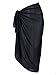 Produktbild CHIC DIARY Damen Frauen elegant Sarong Pareo Strandtuch Bikini Wickelrock Wickeltuch farbig geblümt gedruckt Strand Schal Halstuch, Schwarz, 100cmx145cm