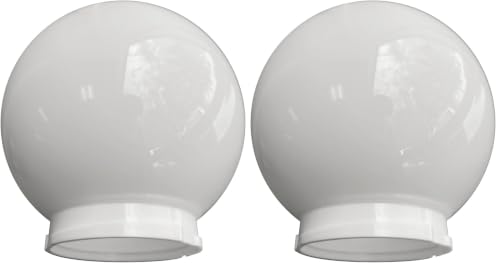 Image of Beam Lighting 6-inch White Acrylic Replacement Globe - Cover for Ceiling, Wall Fixtures, Lamp Posts, or Streetlights (Pack of 2)