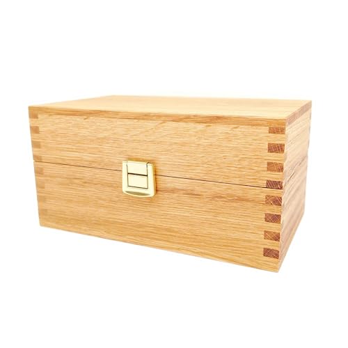 JOWE Caja de municiones de madera para armas largas, caja de cartuchos de roble para armas largas, caja de munición personalizada con cierre 20 x 12 cm