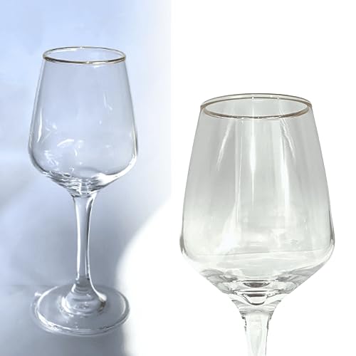 Jogo de 6 Taças Borda Dourada Para Água, Vinho, Champanhe - 355ml