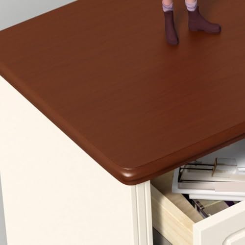 Vintage Narrow Nightstand with Drawers - Stylish Bedside Table with Wooden Legs for Small Spaces, Ideal End Table for Living Room & Bedroom (50cm)