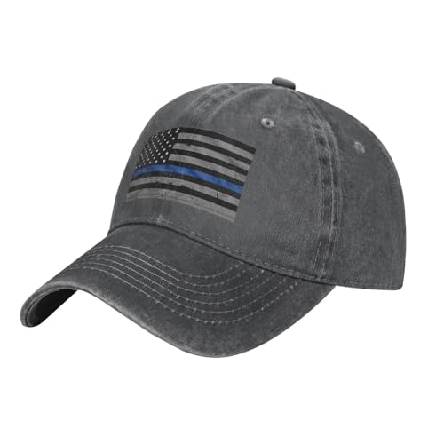 JBYJBX Gorra de béisbol con estampado de bandera de línea azul americana, gorra de béisbol unisex ajustable para el sol, gorra deportiva, Deep Heather, talla única