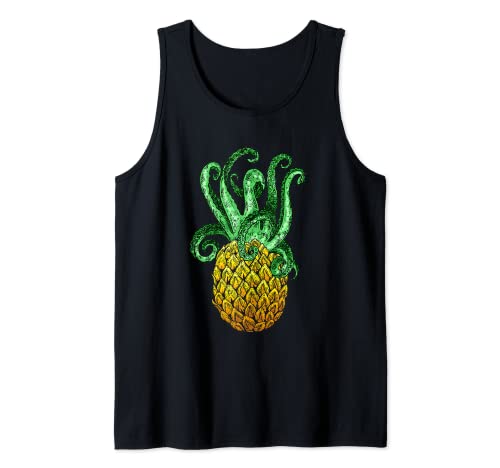 Hawaiian Octopus Piña Aloha Beach Hawaii Summer Camiseta sin Mangas