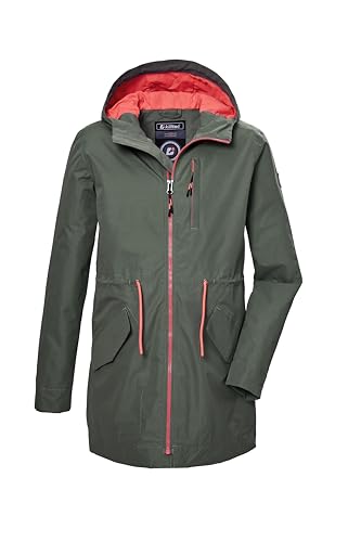 killtec Niñas Parka funcional/parka impermeable con capucha KOS 148 GRLS PRK, oliv, 176, 43021-000