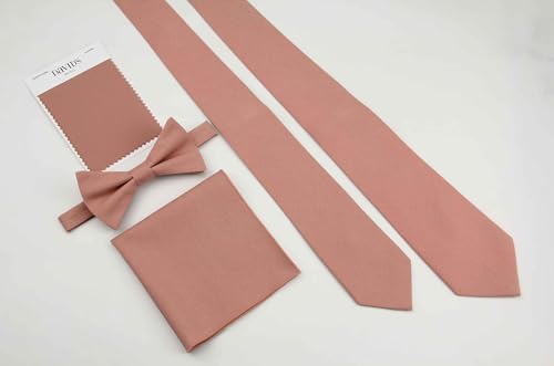 Image of Mens Solid Linen Ties - Slim Pattern Necktie for Men Wedding Groomsmen