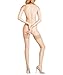 FALKE Women's Lunelle 8 Denier Thigh Highs, Non Slip Peacock Feather Lace Band, Ultra-Sheer Transparent, Nylon, Beige (Powder 4169), M, 1 Pair