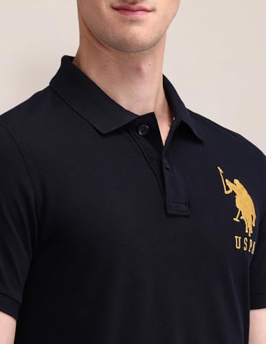 Image of U.S. POLO ASSN. Men's Printed Round Neck Half Sleeve Casual Cotton Regular 1665 T-Shirts (UDTSH2240)