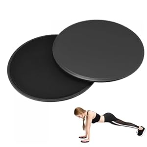 NHPY 1 paar Sliders Fitness, Exercise Slider, glijschijven, Fitness Core Sliders, dubbelzijdige glijschijven, Gym Gliding Discs glijschijven Gym Home Fitness Equipment (zwart)