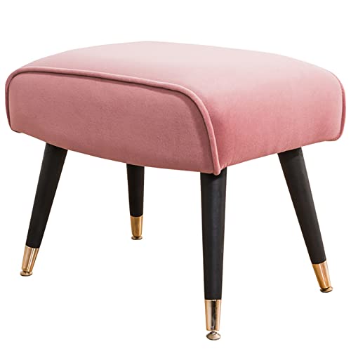 Taburete rectangular de franela con patas desmontables y reposapiés mullido 6