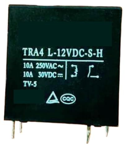 Relé electromecánico de 4 pines TRA4 D-12VDC-SH de 12V y 10A con encapsulado sellado azul