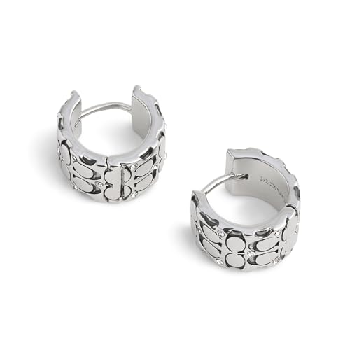 COACH Women's Signature Quilted Huggie Earrings2