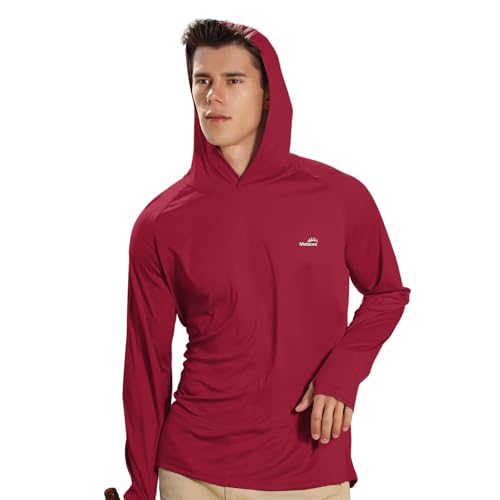 Image of Men's UPF 50+ Long Sleeve Sun Shirts UV Protection Hoodie Rash Guard Hiking Fishing Swim T Shirt