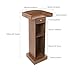 LIAPDG Wooden Podium Stand, 47.2-Inch Conference Presentation Stand 2 Shelves Lectern Podium Stand with Drawers Capacity 132.28 Lbs for Schools, Classrooms, Meeting Halls