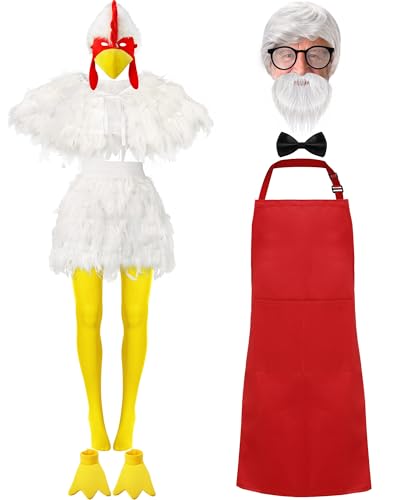 Costume de poulet adulte pour Halloween et soirées déguisées en couple Liitrsh