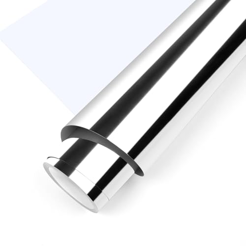 TECKWRAP Silver Metallic HTV Vinyl Chrome Heat Transfer Vinyl 12' x6ft...