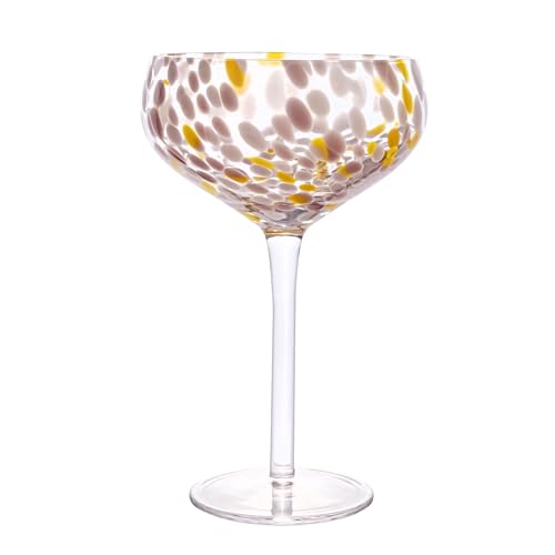 Creative Co-Op Round Stemmed Champagne Coupe Glass, Multicolor, Set of 4 by Creative Co-Op - Image 5