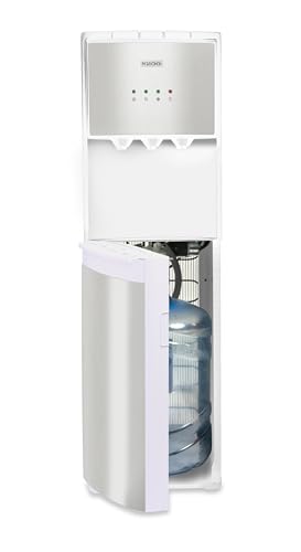 Igloo Bottom Load Water Cooler Dispenser - Hot, Cold, or Room-Temperature Water - Holds 3 or 5 Gallon Bottles - Child Safety Lock - Perfect for Homes, Kitchens, Dorms - White Stainless