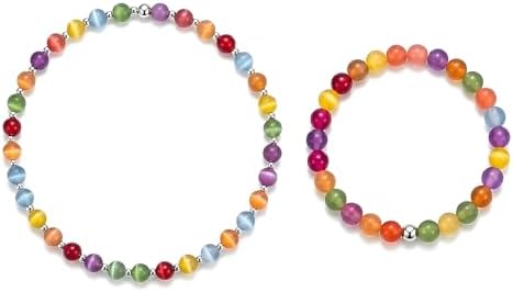 Color Changing Resin Necklace And Bracelet Set Reactive Stylish Accessories For Women Fashion Jewelry image 4