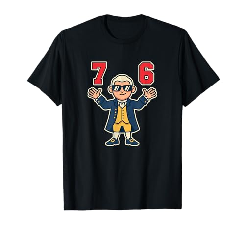 76 Funny Colonial Character Revolutionary War Food Drink Fan T-Shirt
