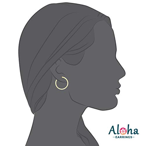 Aloha Earrings - Clip On Hoop Earrings For Women - Silver And Gold-Tone Brass Spring Hoops For Non-Pierced Ears (Gold Medium) #TOP3