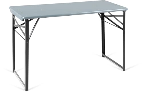 Stagecaptain BBT-119 GY Hirschgarten Bierzelttisch 119 cm - Robuster, kurzer Biertisch (119 cm lang) - Lackierte Oberfläche - Zusammenklappbar - Einfach zu verstauen und transportieren - Grau