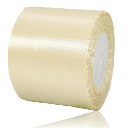 Ivory Ribbon 3 Inch Wide 25 Yards Satin Cream Thick Ribbon for Valentine Gift Wrapping Wedding Decor Large Bows Making Wedding Chair Sash Flower Bouquets DIY Crafts