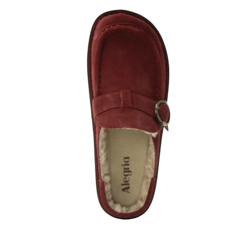 Image of Alegria Women's Brigid Leather Moc Toe Open Back Clog with Heel Cup