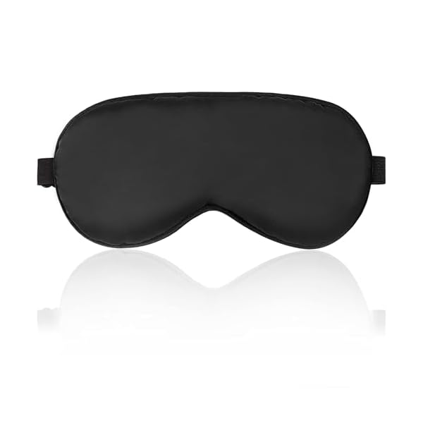 NUFR-Sleep-Mask-Night-Cover-Eye-Sleeping-Silk-Satin-Masks-for-Women-Men-Blindfold-for-Airplane-Travel-Adjustable-Strap-Black-One-Size NUFR Sleep Mask Night Cover Eye Sleeping Silk Satin Masks for Women Men, Blindfold for Airplane Travel Adjustable Strap (Black) - One Size