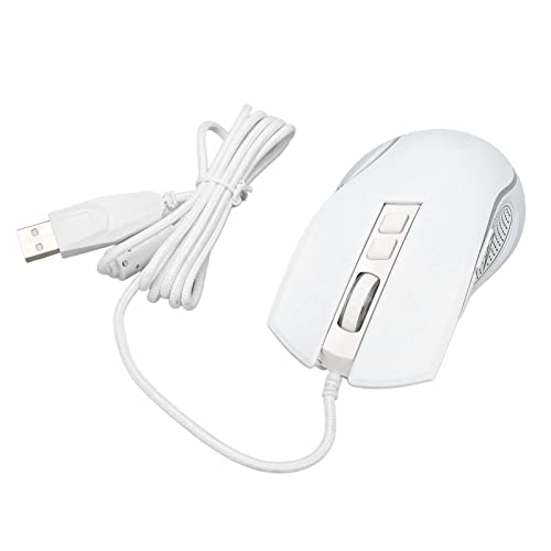 BAOK Gaming-Maus, 1,5 Meter USB 2.0 Plug-and-Play-RGB-Hintergrundbeleuchtung, Kabelgebundene Maus, Optischer Sensor für Spiele (Weiß) Cover