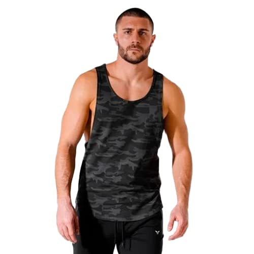 HOT BUTTONMen's Camouflage Army Sports Gym Vest Modern Fit Innerwear Stringer Pack of 1