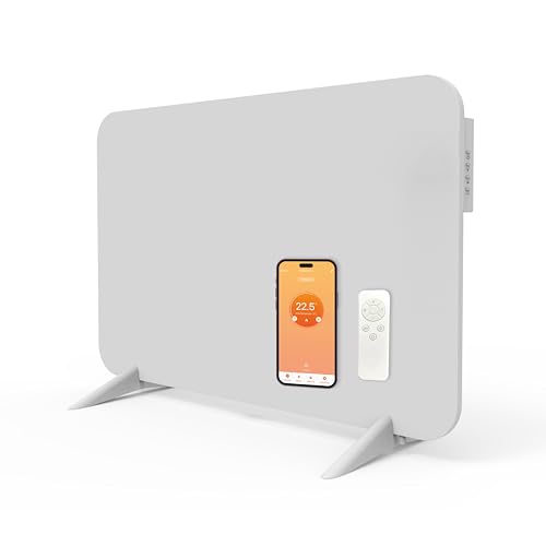 Könighaus 450 W Smart Dual Infrared Heater Wi-Fi App Control with Remote Control Including Towel Holder Feet and Mounting Material Colour: White