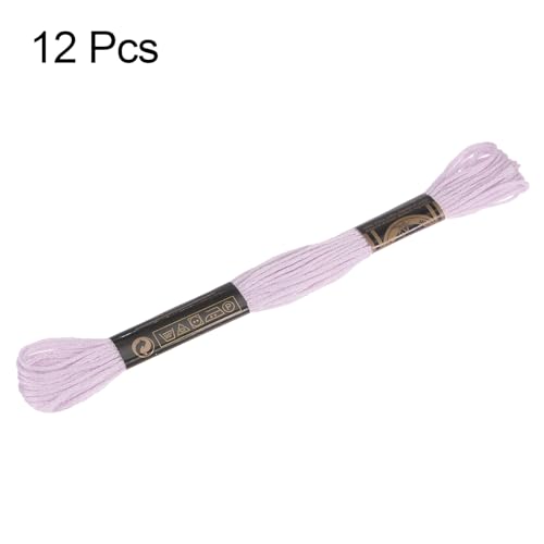 Image of HARFINGTON 12 Skeins Embroidery Floss 8.75yds(8m) Egyptian Long-Staple Cotton Cross Stitch Thread for Sewing DIY Bracelet Yarn String and Crafts, Apricot Color(6024)