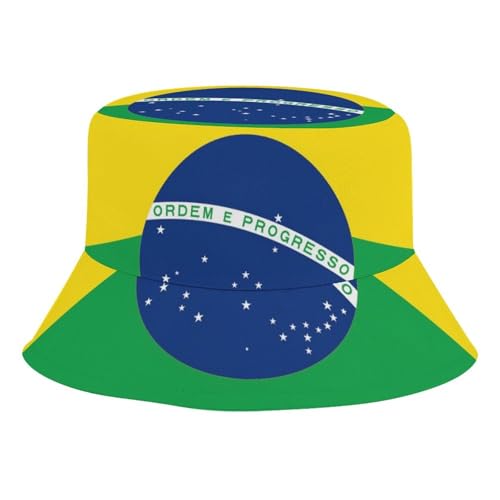 Brazil FlagChildren's Bucket Hat for Boys and Girls, Breathable Summer Beach Hat50cm