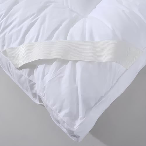 Image of 1200GSM Hollow Fibre Mattress Padding /Topper White for King Size Bed-72 Inch X 75 Inch