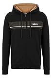 BOSS Herren Sweatjacke Loungewear Homewear Jacke Authentic Jacket, Farbe:Schwarz, Artikel:-001 Black, Größe:XL