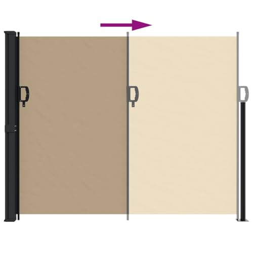 Store latéral de jardin robuste en polyester beige 160 x 600 cm