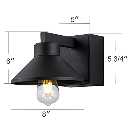 C Cattleya Porch Light With Outlet Gfci Matte Black Waterproof Anti-Rust Aluminum Exterior Wall Sconce Outdoor Light With Outlet For Front Porch, Patio, Garage, Back Deck #TOP5