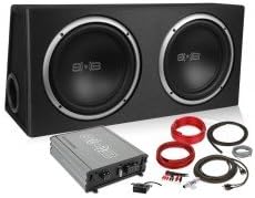 New Version 3 Belva 1000 watt Complete Car Subwoofer Package Includes Two (2) 10-inch Subwoofers in Ported Box, Monoblock Amplifier, Amp Wire Kit [BPKG210v3]