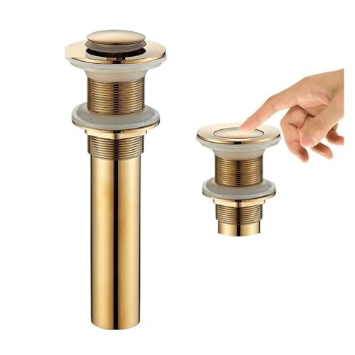 Pop-up-Waschbeckenstopfen, Badezimmer Pop Up Waschbecken Abfluss Abfall Stopper Messing Multicolor(Golden B2 N)