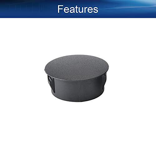 Image of Heyiarbeit 30pcs Hole Plugs 7 /8 inch / 22mm Nylon Plastic Round Snap in Type Locking Hole Tube Furniture Fencing Post Pipe Insert End Caps Black Tone