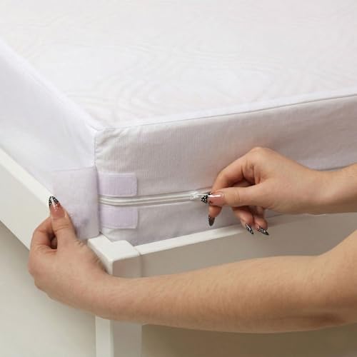 HOMESCAPES Housse de Matelas 70x140 cm avec Fermeture éclair – Protège-Matelas imperméable pour lit bébé et Enfant, hypoallergénique, Anti-acariens et Lavable en Machine