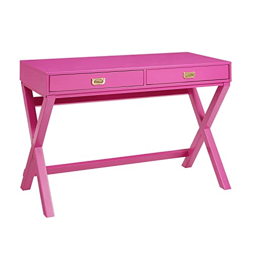 Linon Pg138Rsp01U Linon Home Decor Peggy Raspberry Pink Writing Desk Desk, Raspberry Pink, 44"W X 20"D X 30"H #TOP27