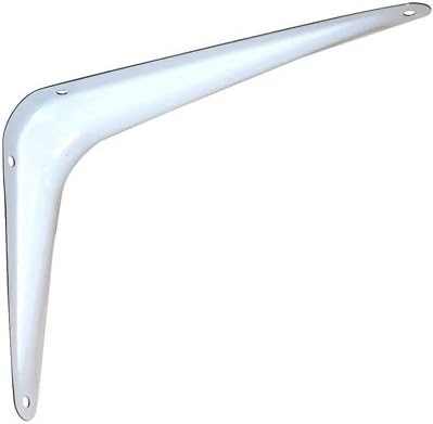 National N218-925 Steel Shelf Bracket, White, 8 x 10-in. - Quantity 20