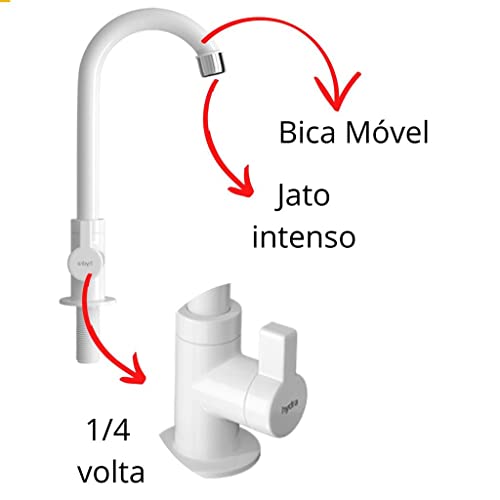 Torneira Banheiro Hydraplus Branca Hydra Branco
