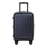 [TIERRAL] スーツケース 機内持ち込み Sサイズ フロントオープン キャリーケース ストッパー 1～3泊 トマル TOMARU2.0 TSA キャリーバッグ 37-43L 3.2kg 容量拡張 軽量 大容量 ブランド (BLACK)