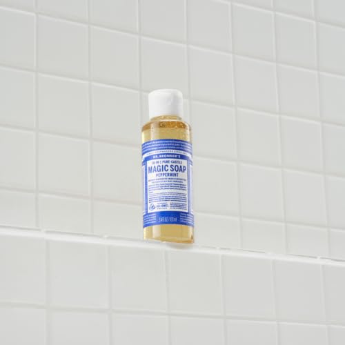 Dr. Bronners, Castile Soap Peppermint 18 In 1 Organic, 3.4 Fl Oz - image 3