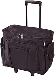 Sewing Online Large Sewing Machine Trolley Bag on Wheels in a Durable Black Fabric, 47 x 38 x 24cm, 006105-BLACK