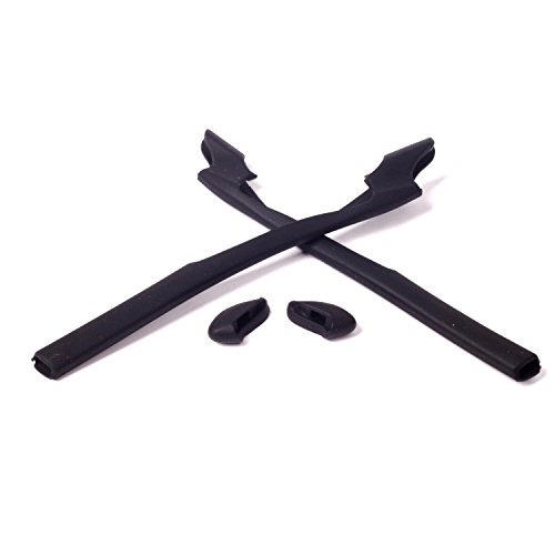 Walleva Earsocks and Nosepads for Oakley Half Jacket 2.0 XL/Half Jacket 2.0 Sunglasses - Multiple Options Available (Black)